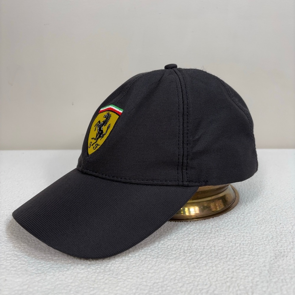 Ferrari Hat Men's One Size Black Official Adjustable Scuderia Logo Cap F1 Car - Picture 2 of 14